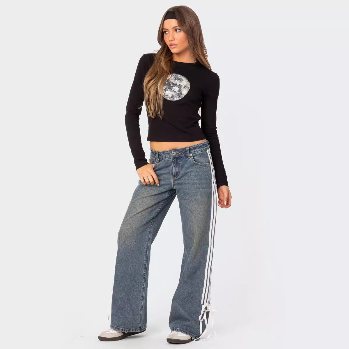 Jeans con Strisce Laterali | Athleisure Denim | Retro Sport Vibes