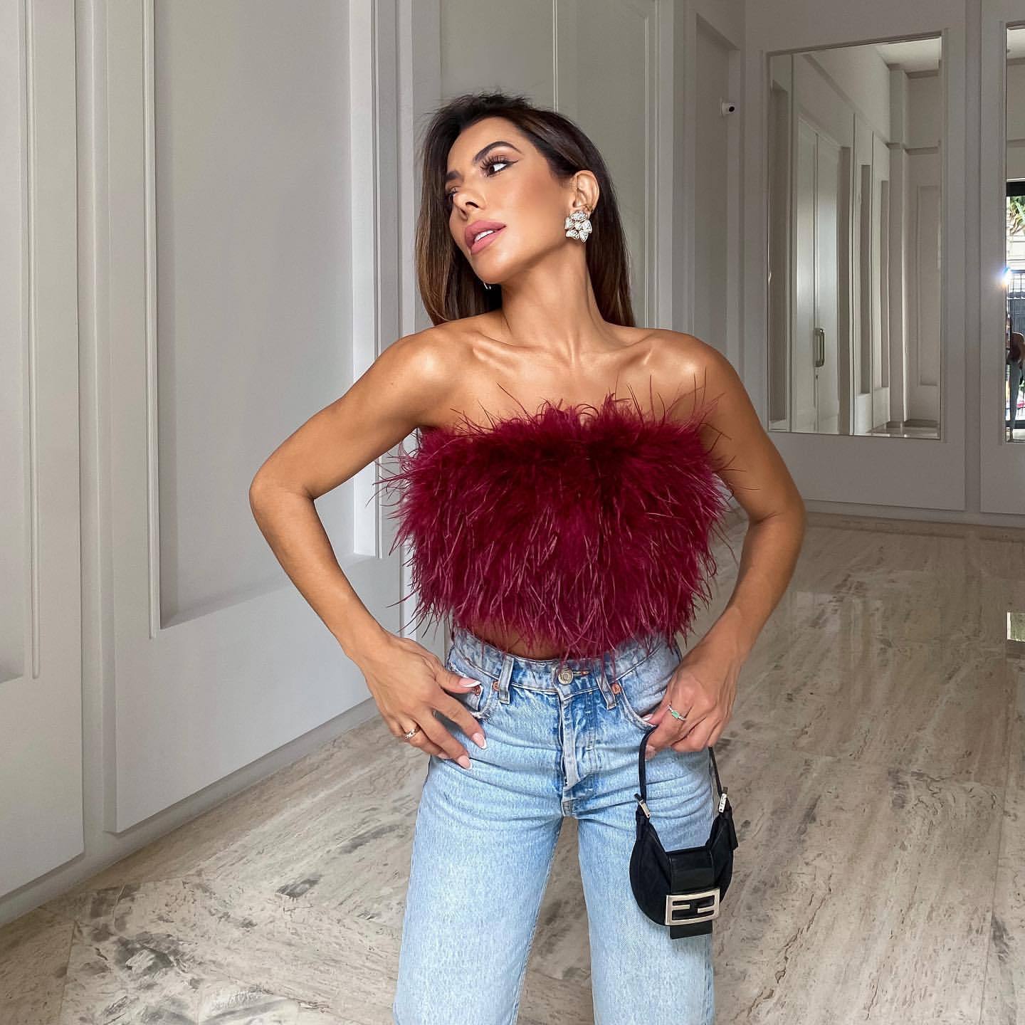 Feather Bandeau Top | Glamour Notturno | Piume Decorative