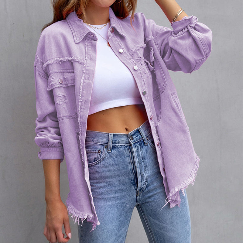 Giacca in Denim Sfrangiata