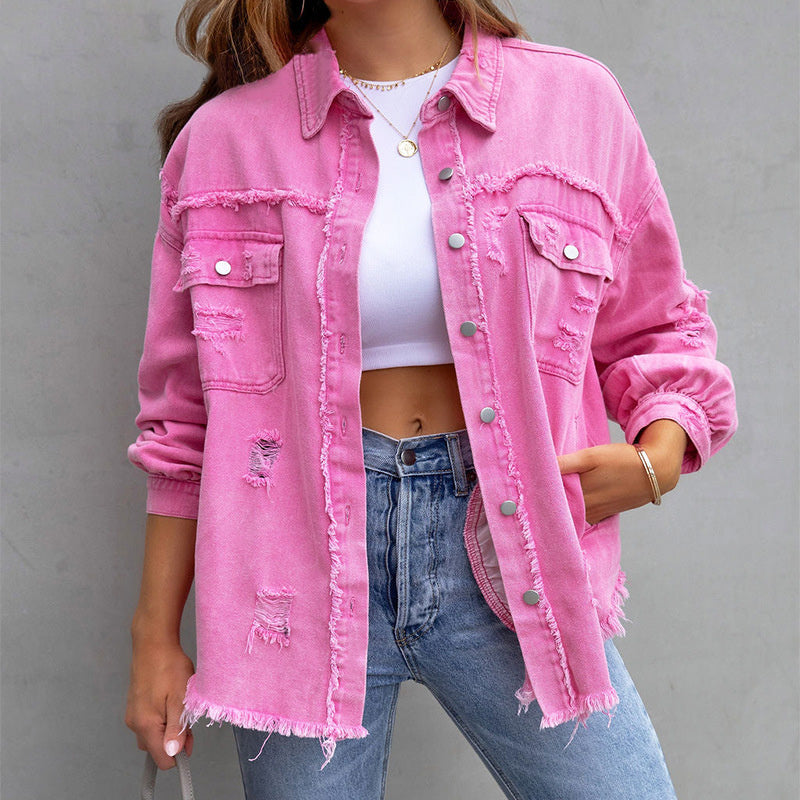 Giacca in Denim Sfrangiata