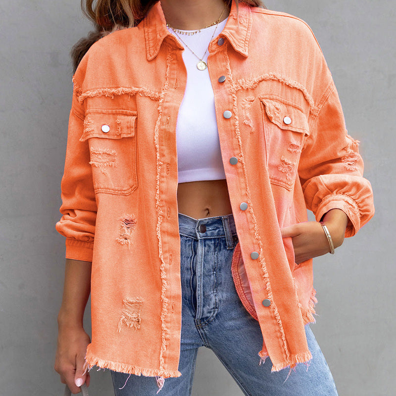 Giacca in Denim Sfrangiata