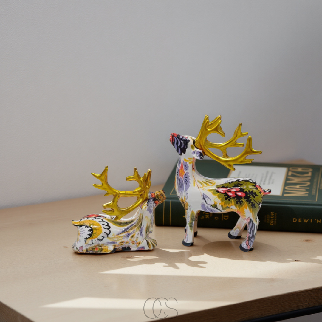 Set Decorativo Cervi Floreali