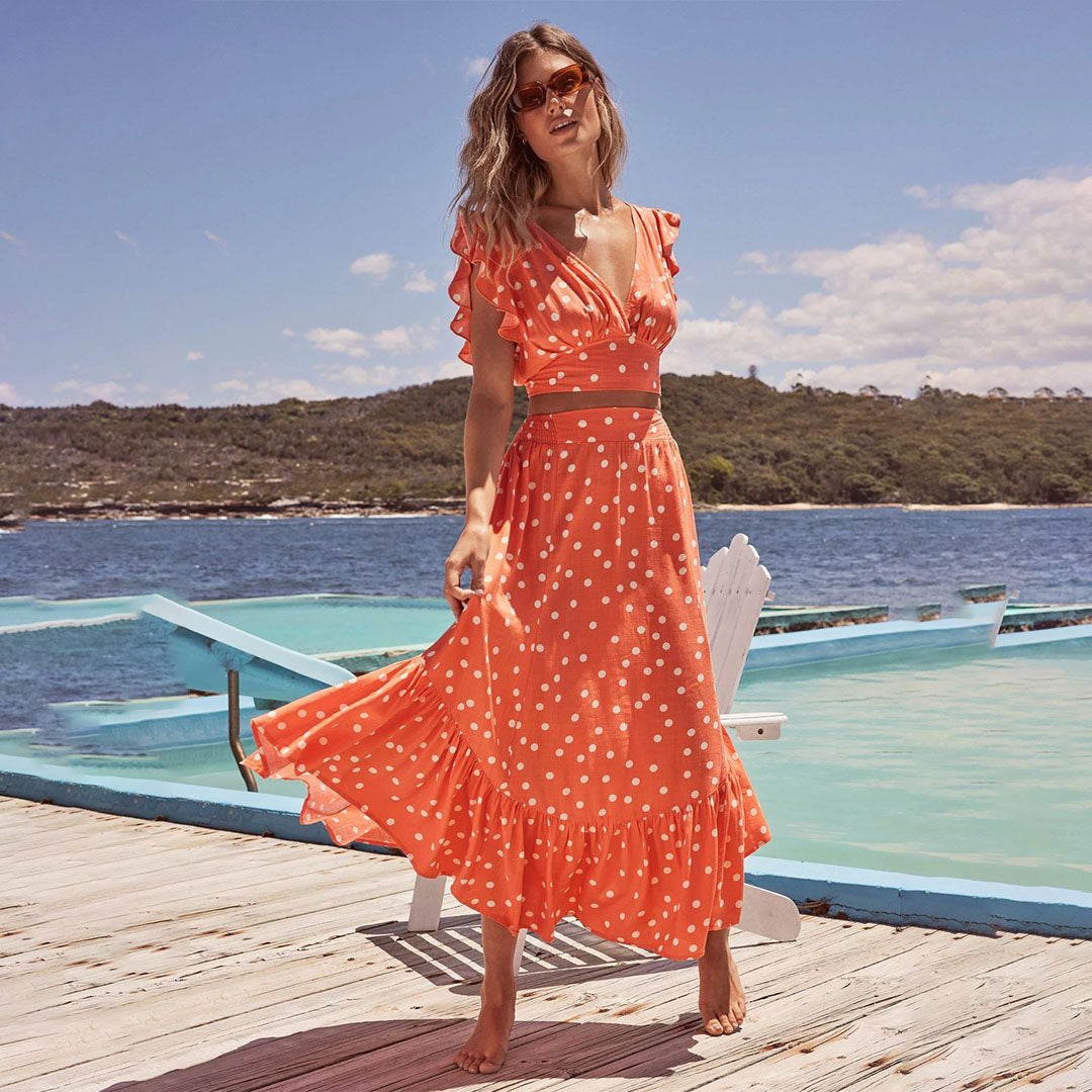 Abito Lungo Off-Shoulder | Romantico e Fresco | Perfetto per l’Estate