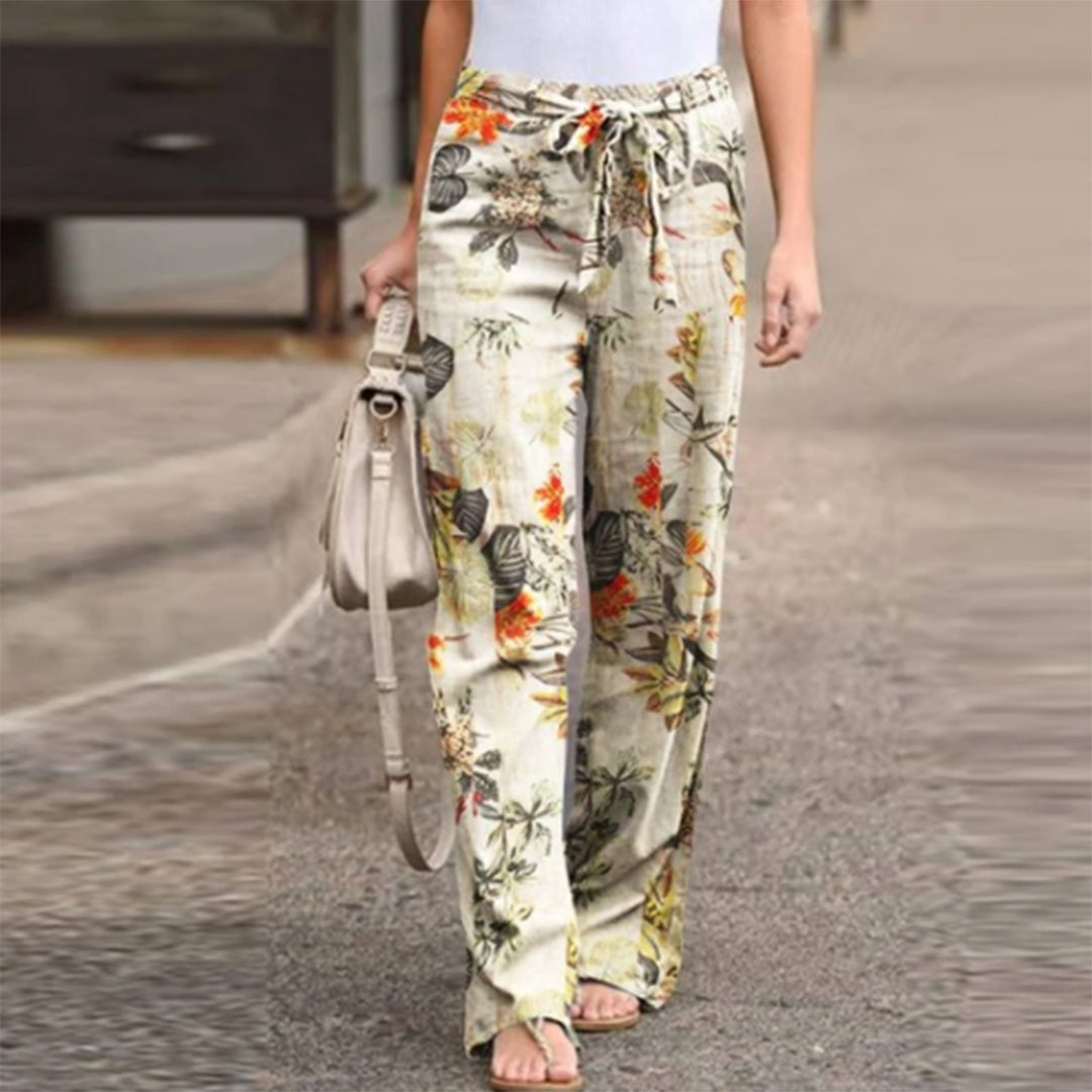 Pantaloni Floreali | Gamba Ampia & Vita Elasticizzata | Freschi e Femminili