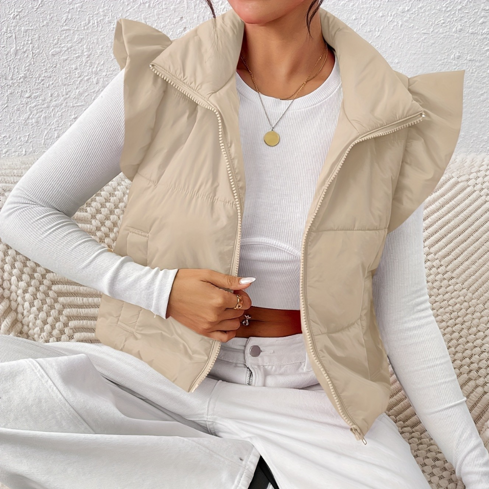 Gilet Piumino con Volant | Imbottito | Femminile e di Tendenza
