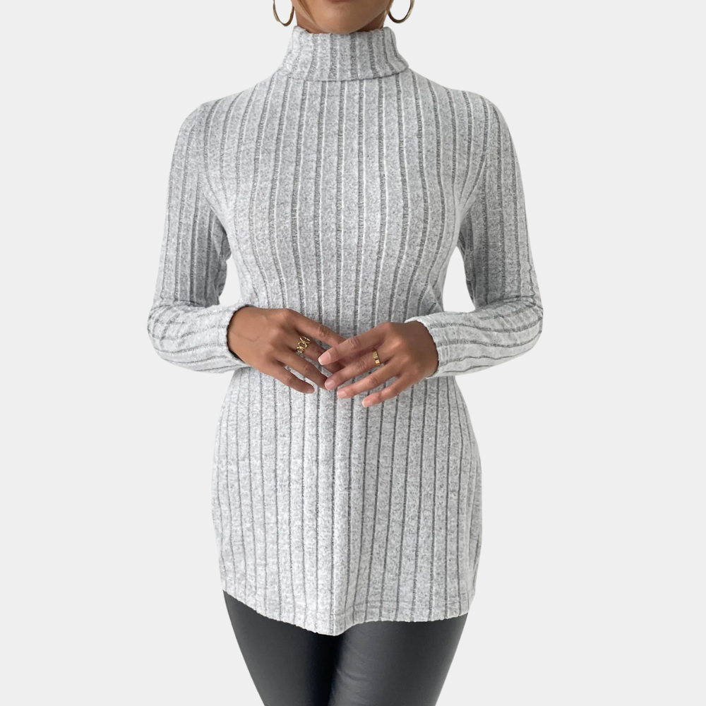 Maglione Collo Alto Donna | Lavorazione a Coste | Caldo e Morbido
