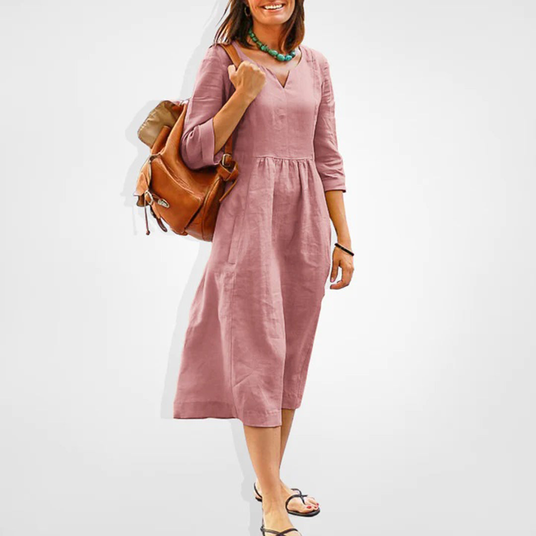 Abito Midi in Lino | Fresco & Leggero | Stile Casual Chic