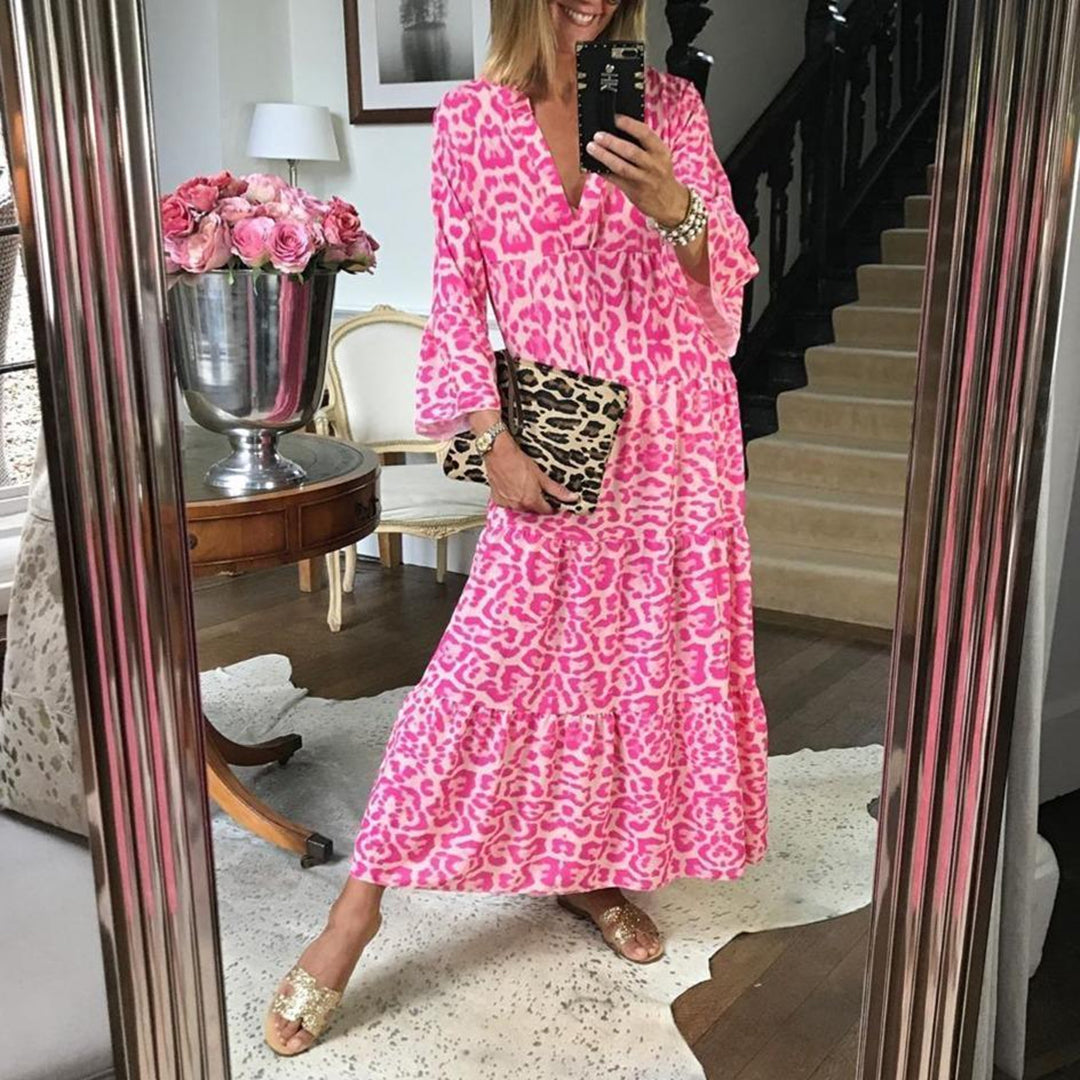Abito Lungo Floreale Rosa | Vivace & Fresco | Perfetto per Look Estivi e Vacanze