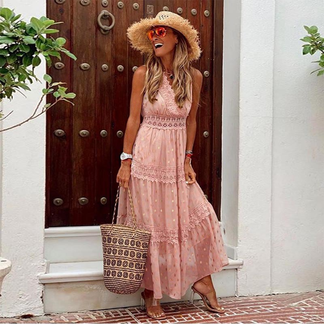 Maxi Abito Boho | Romantico | Pizzo e Dettagli Traforati