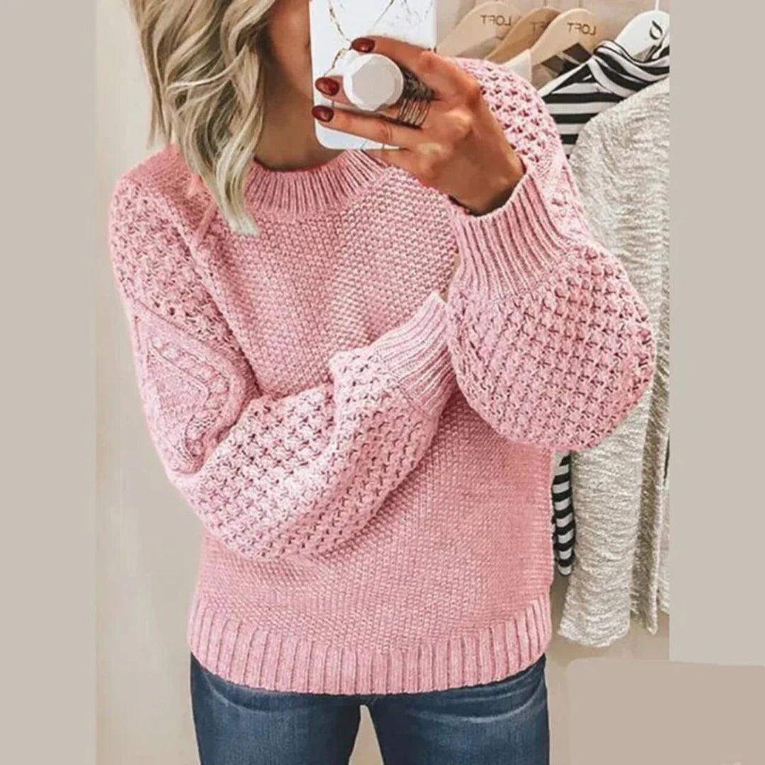 Maglione in Maglia Spessa | Maniche a Nido d'Ape | Morbido e Caldo