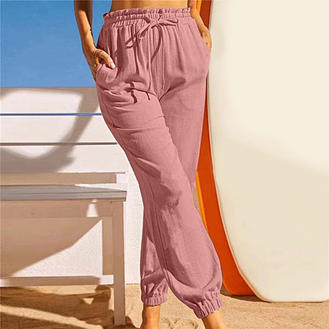 Pantaloni Jogger in Lino | Vita Elasticizzata | Look Fresco e Casual