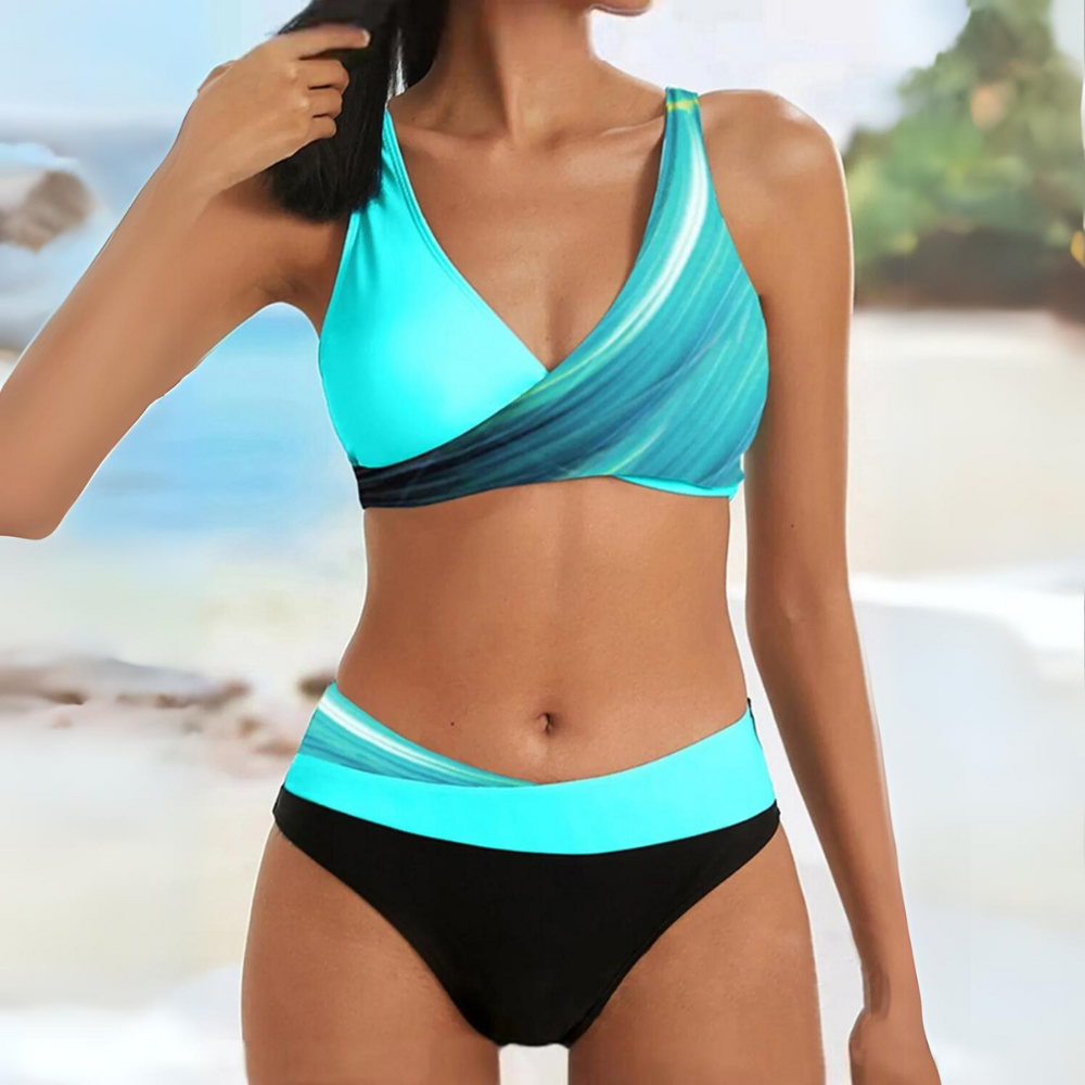 Bikini Incrociato Brillante | Due Pezzi | Sostegno ed Eleganza