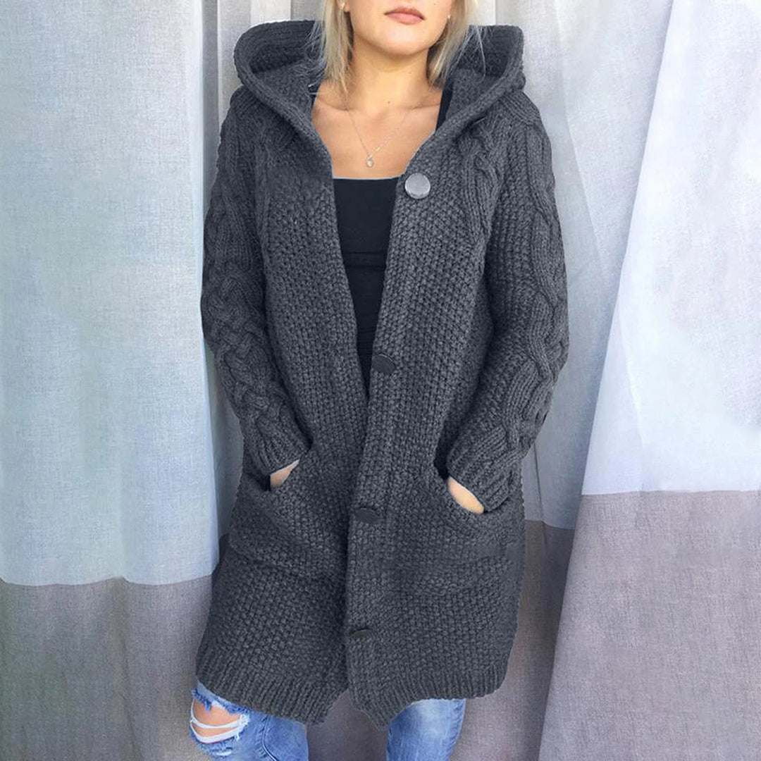 Cardigan Lungo in Maglia con Cappuccio | Misto Lana | Caldo e Avvolgente