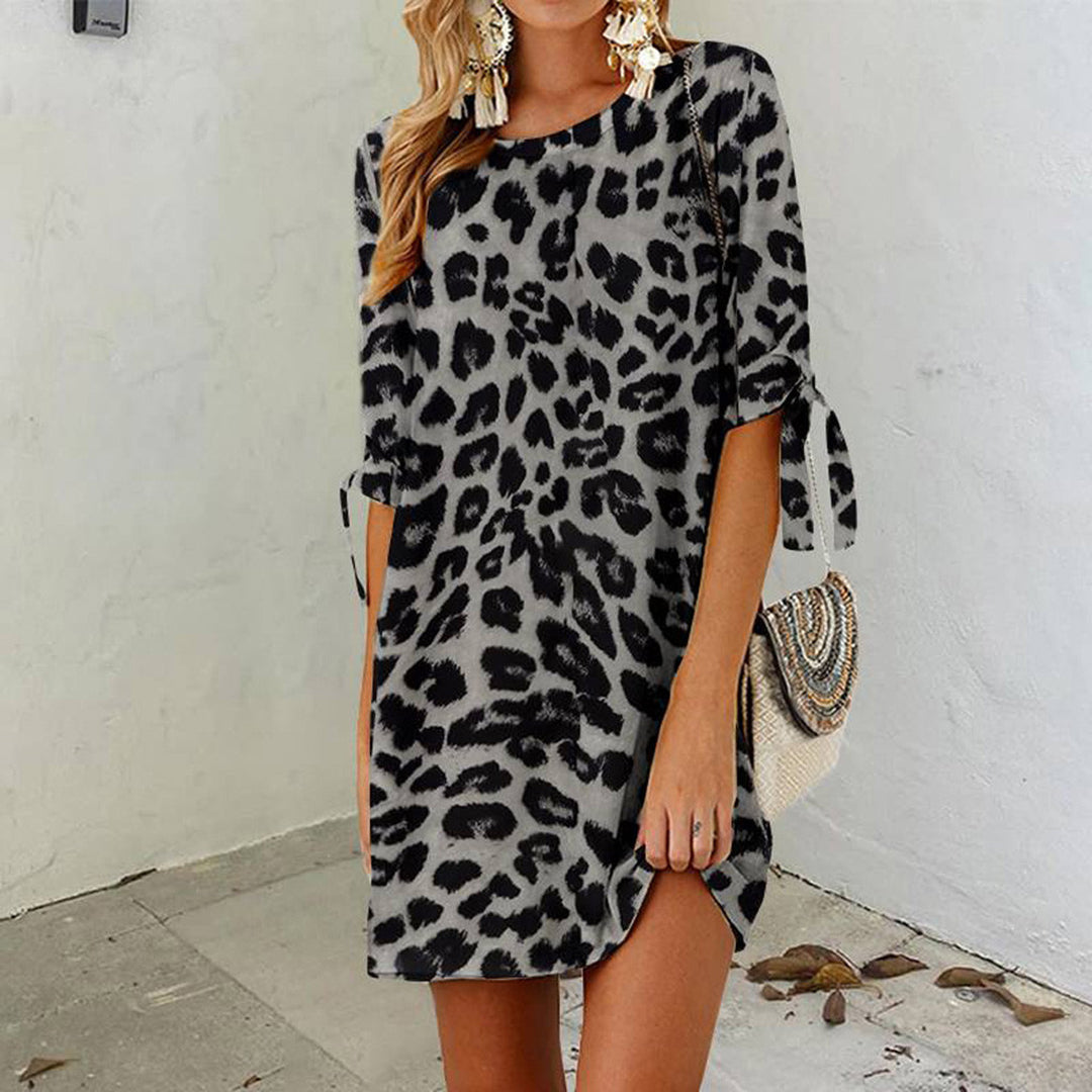 Mini Abito Animalier | Maniche con Fiocco | Casual e Grintoso
