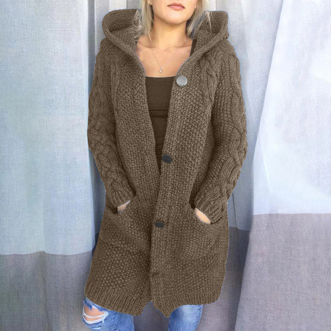 Cardigan Lungo in Maglia con Cappuccio | Misto Lana | Caldo e Avvolgente