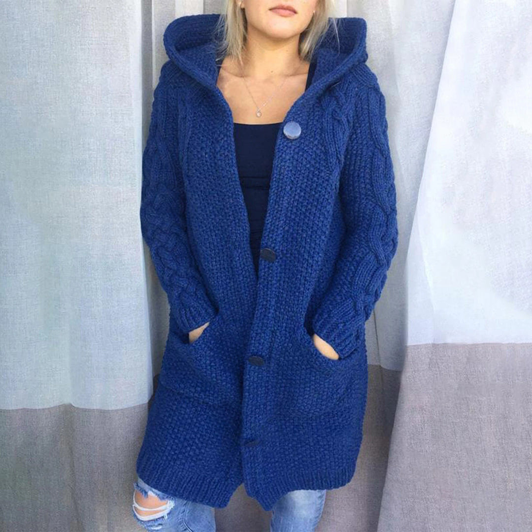 Cardigan Lungo in Maglia con Cappuccio | Misto Lana | Caldo e Avvolgente