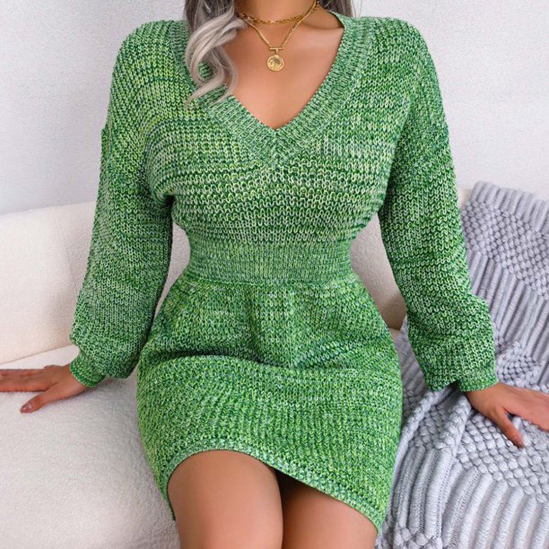 Mini Abito in Maglia con Scollo a V | Sexy | Morbido & Avvolgente