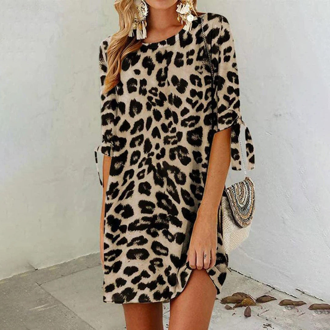 Mini Abito Animalier | Maniche con Fiocco | Casual e Grintoso