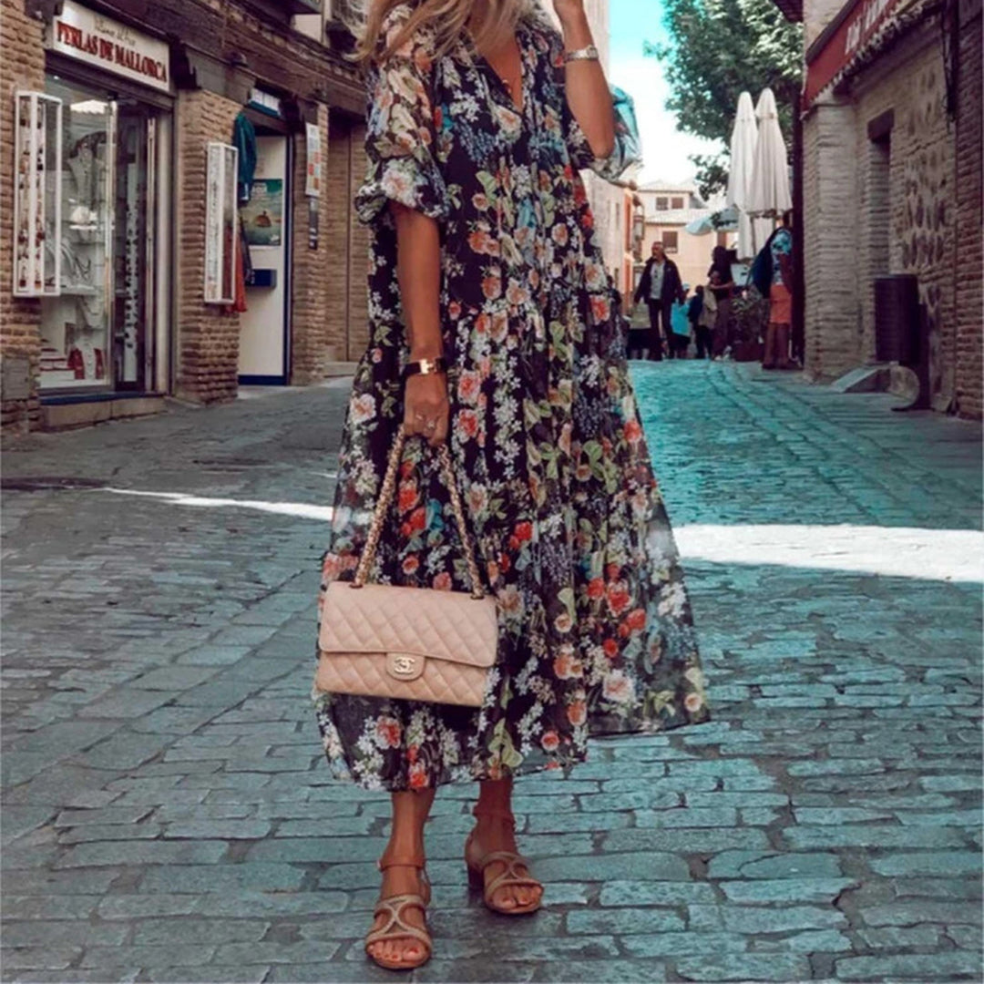 Abito Midi Floreale | Elegante e Versatile | Perfetto per Ogni Occasione