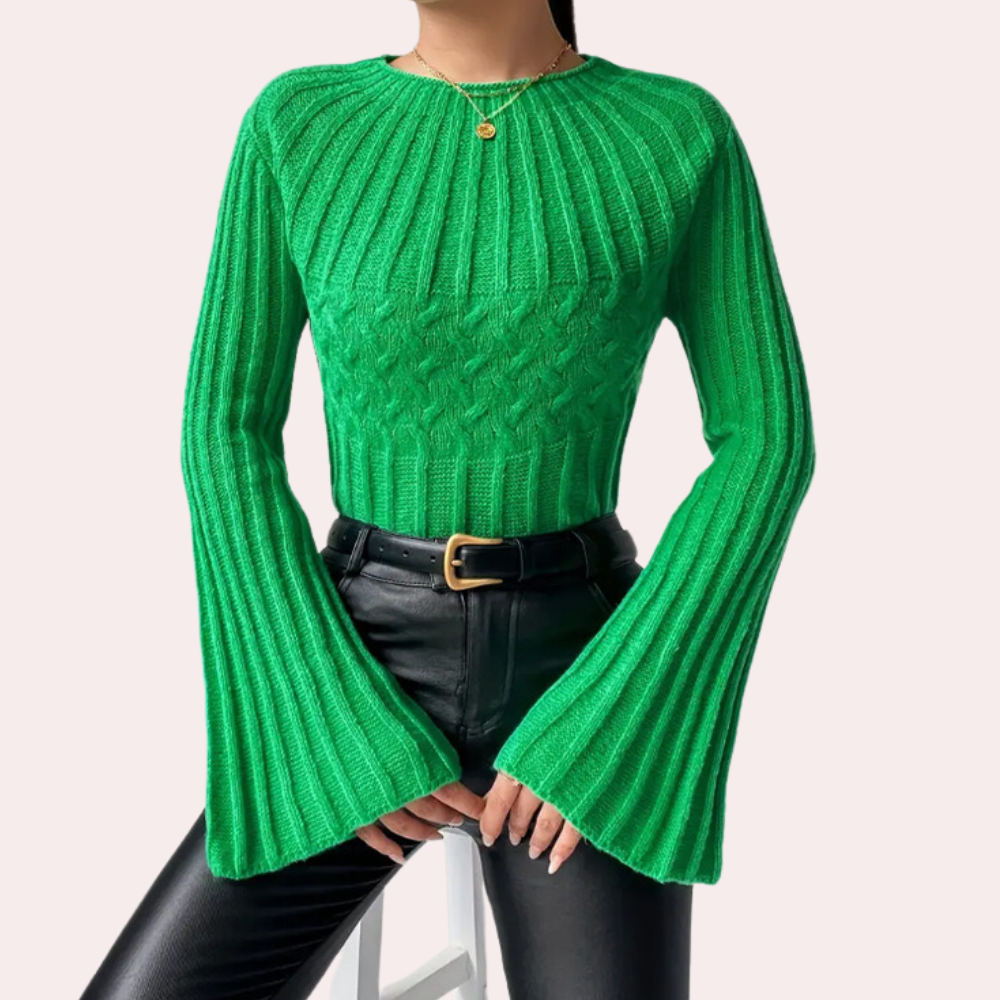 Maglione a Coste | Maniche a Campana | Elegante e Sofisticato