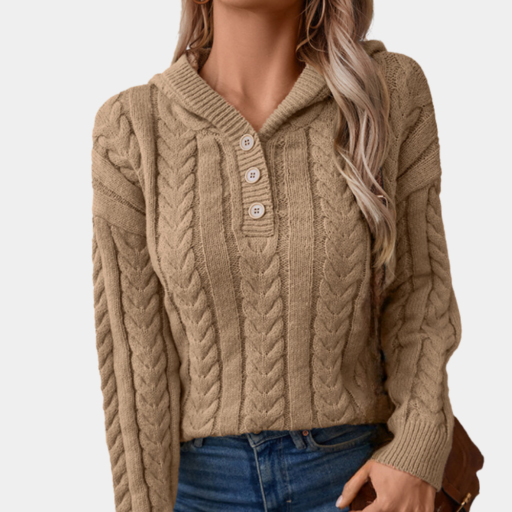 Maglione con Cappuccio | Lavorato a Treccia | Caldo e Casual