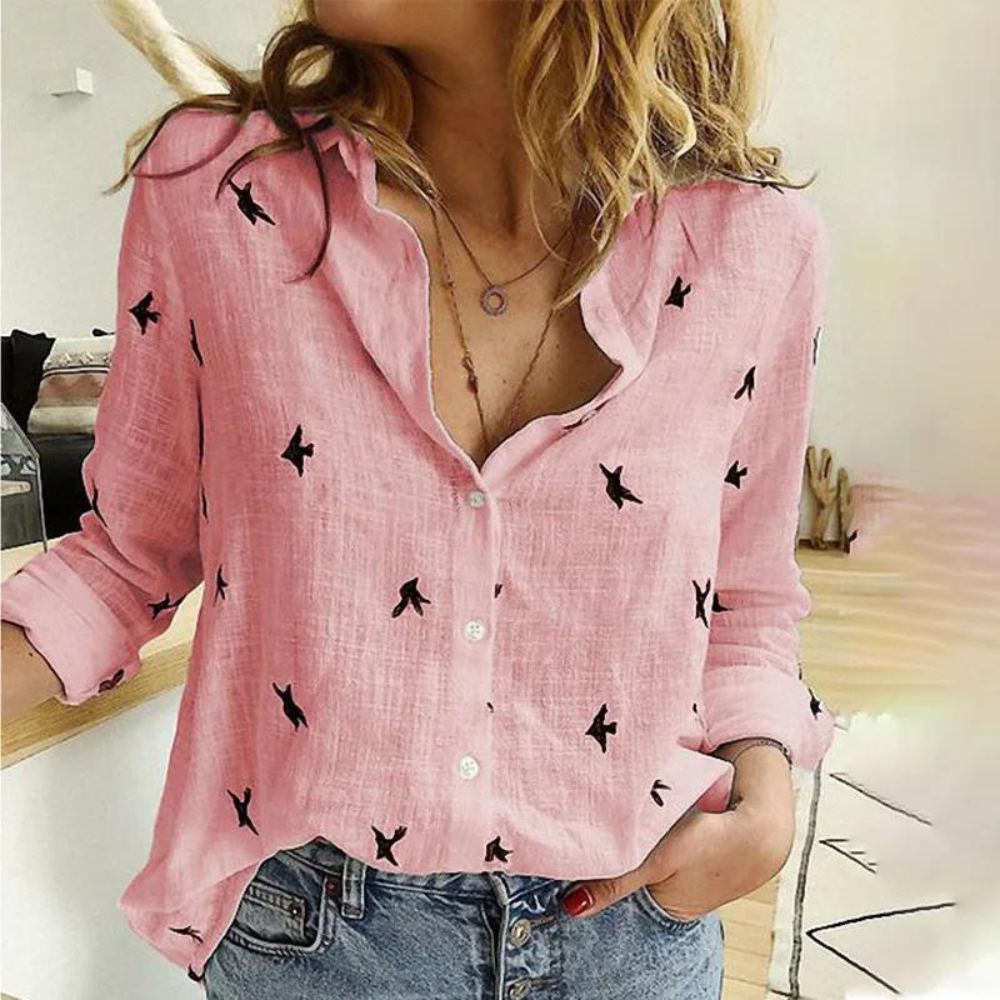Camicia in Lino | Ricamata | Leggera e Traspirante
