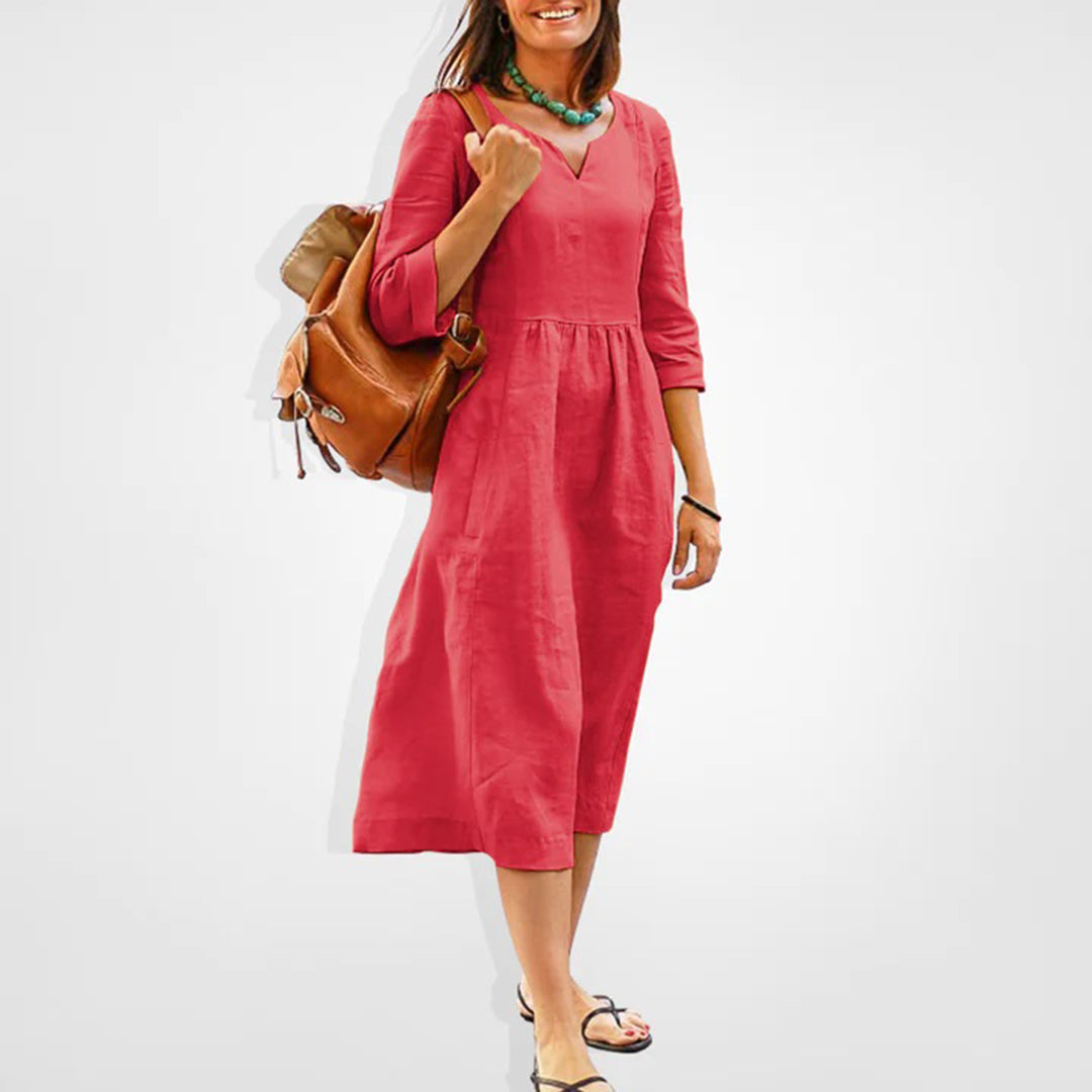Abito Midi in Lino | Fresco & Leggero | Stile Casual Chic
