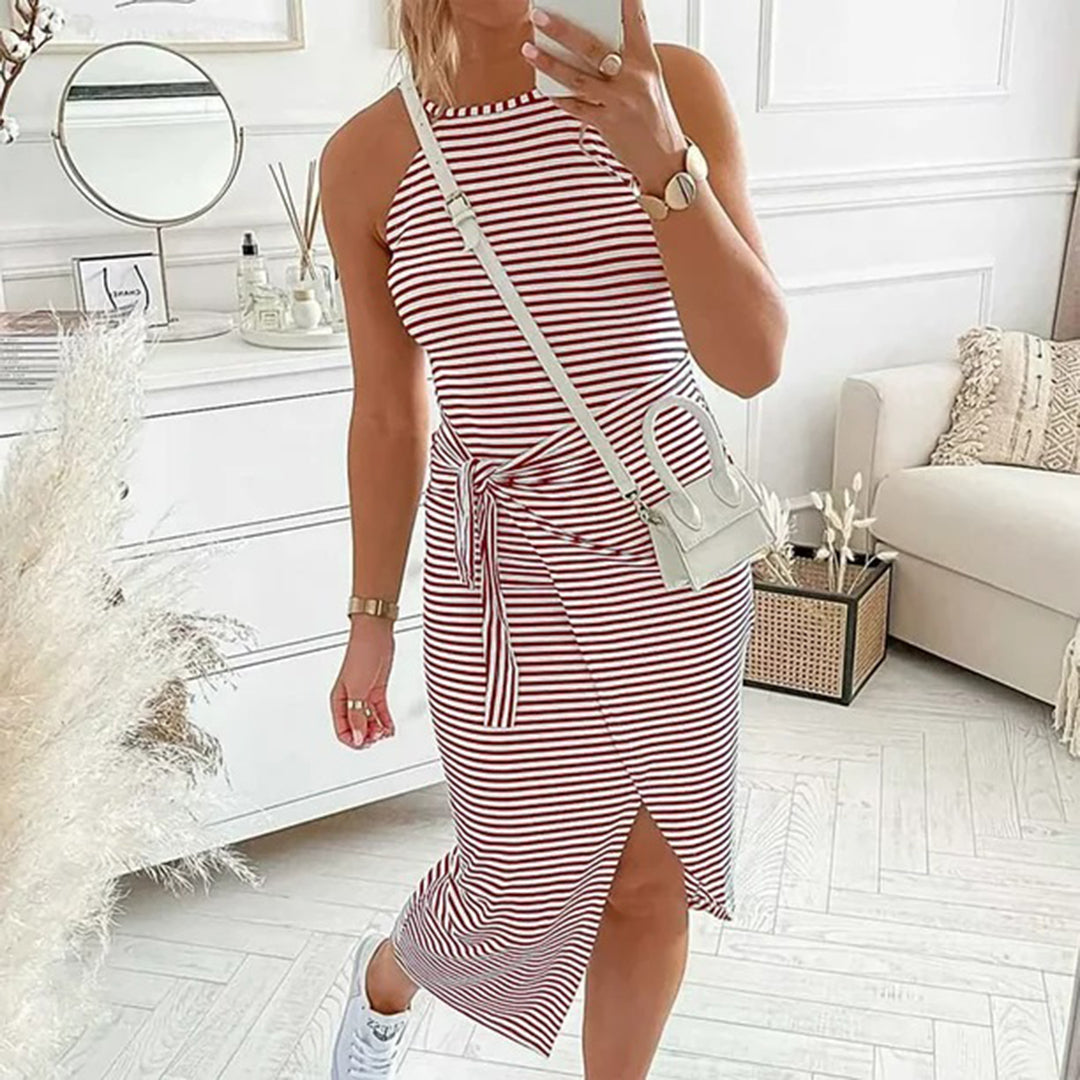 Abito Midi a Righe | Aderente | Casual & Chic