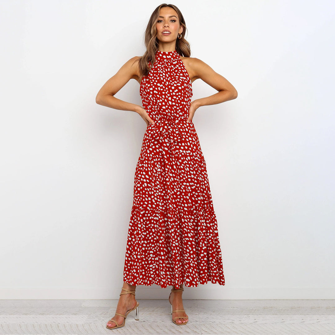 Abito Midi Senza Maniche con Pois | Tessuto Leggero | Elegante e Giocoso