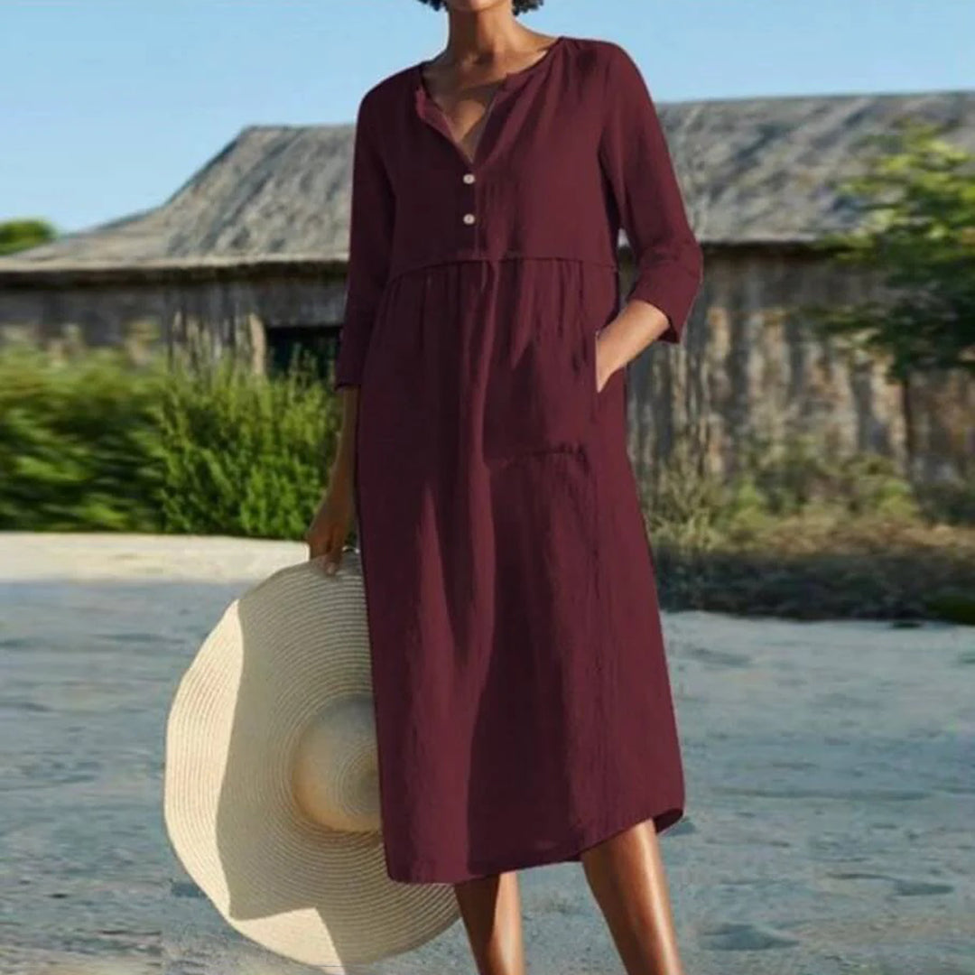 Abito Midi in Cotone | Fresco & Comodo | Perfetto per l’Estate