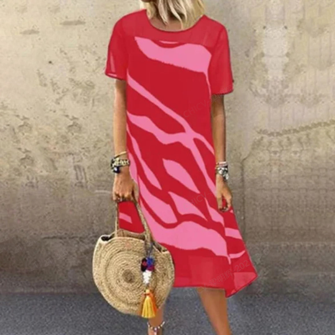 Abito Midi con Stampa Astratta | Casual | Comodo & Chic