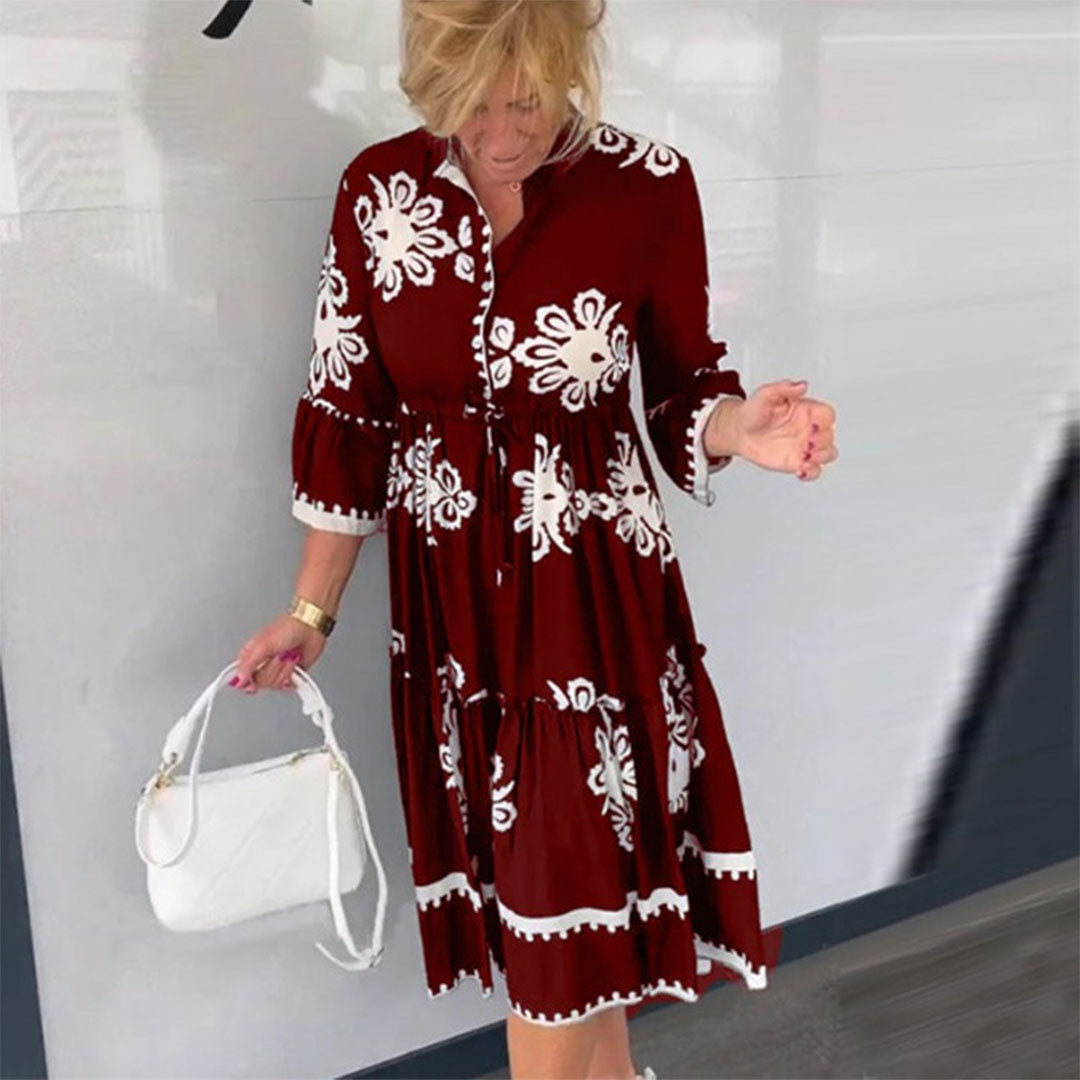 Abito Midi Ricamato | Elegante & Boho | Stile Casual Chic