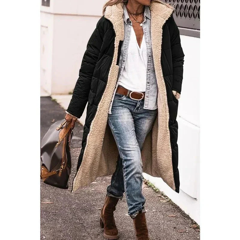 Cappotto Reversibile Imbottito con Pelliccia