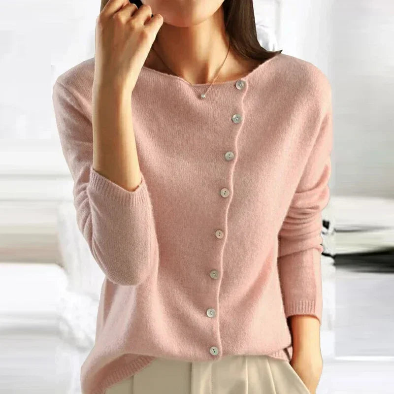 Maglione Grigio con Bottoni