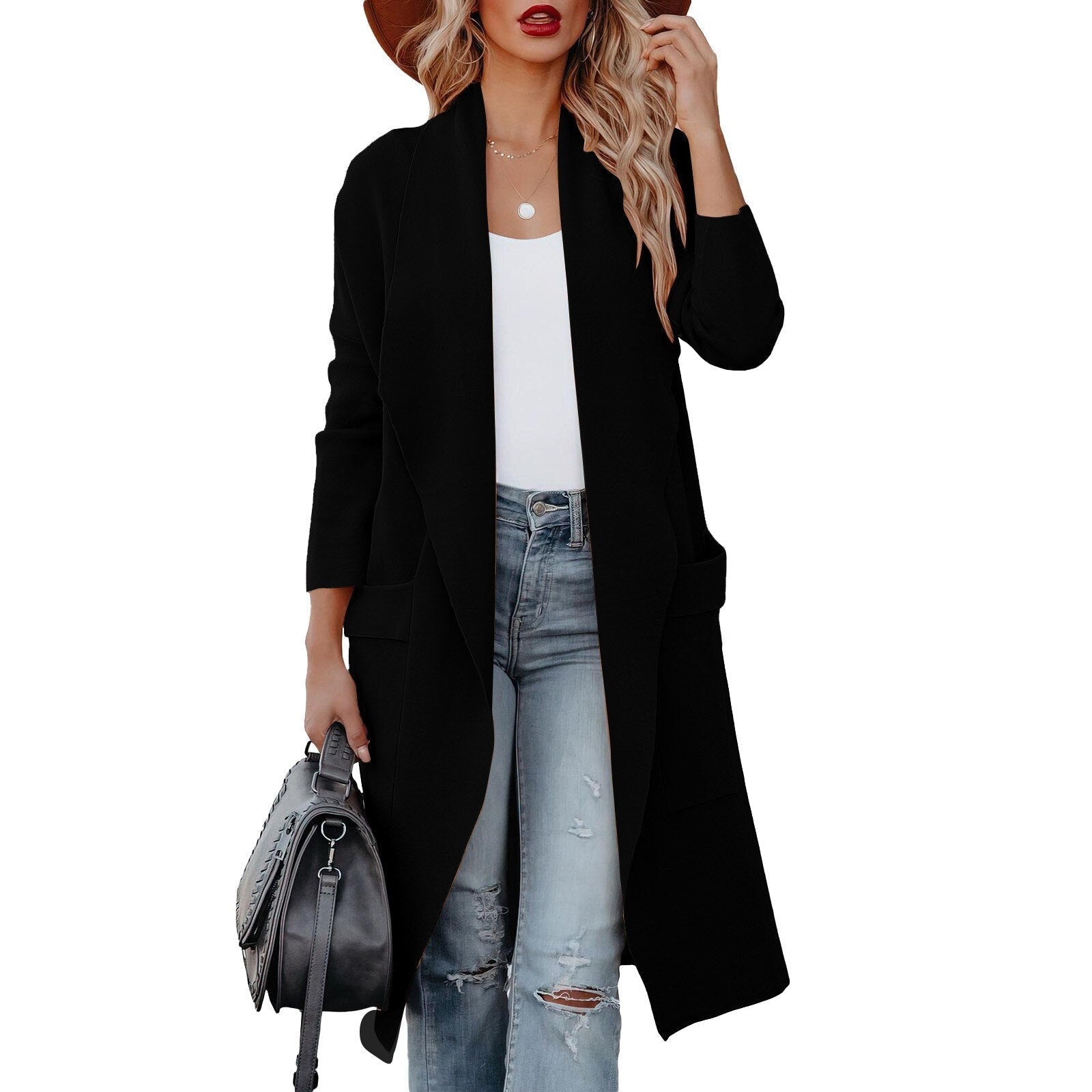 Cardigan Lungo Aperto | Maglia Morbida | Casual Chic Quotidiano