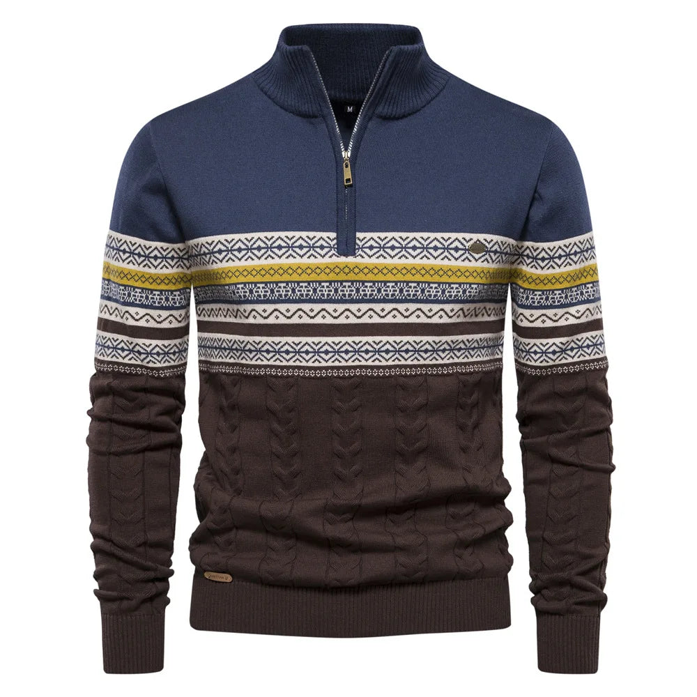 Maglione nordico con zip