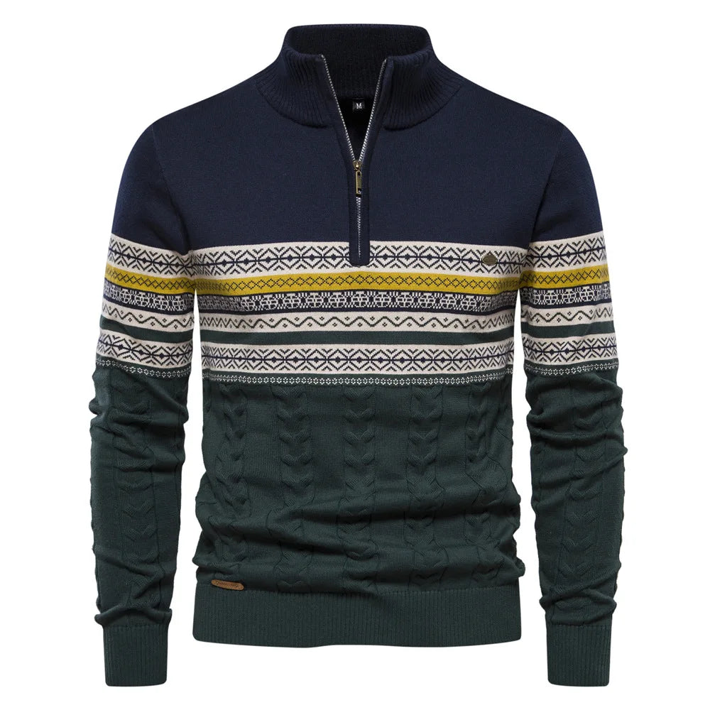 Maglione nordico con zip