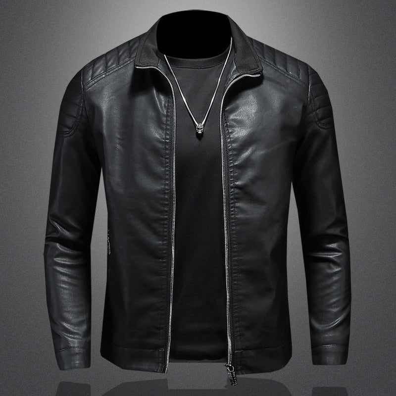 Giacca biker effetto pelle