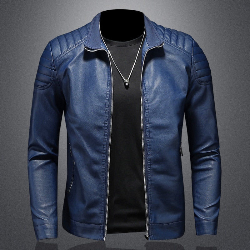 Giacca biker effetto pelle