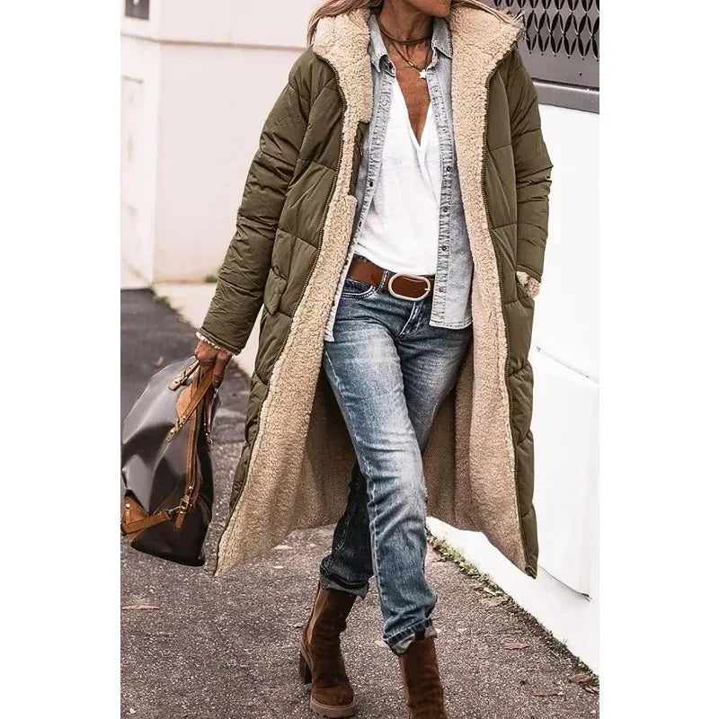 Cappotto Reversibile Imbottito con Pelliccia