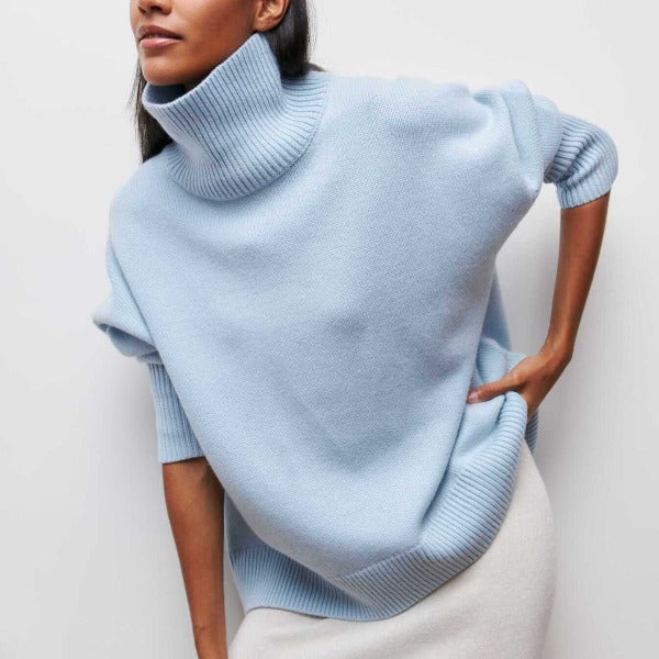 Maglione a Collo Alto | Maniche Corte | Stile Moderno e Chic