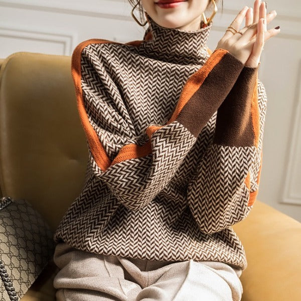 Maglione Spina di Pesce Dolcevita