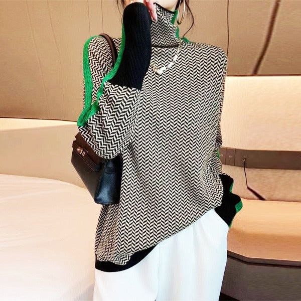 Maglione Spina di Pesce Dolcevita