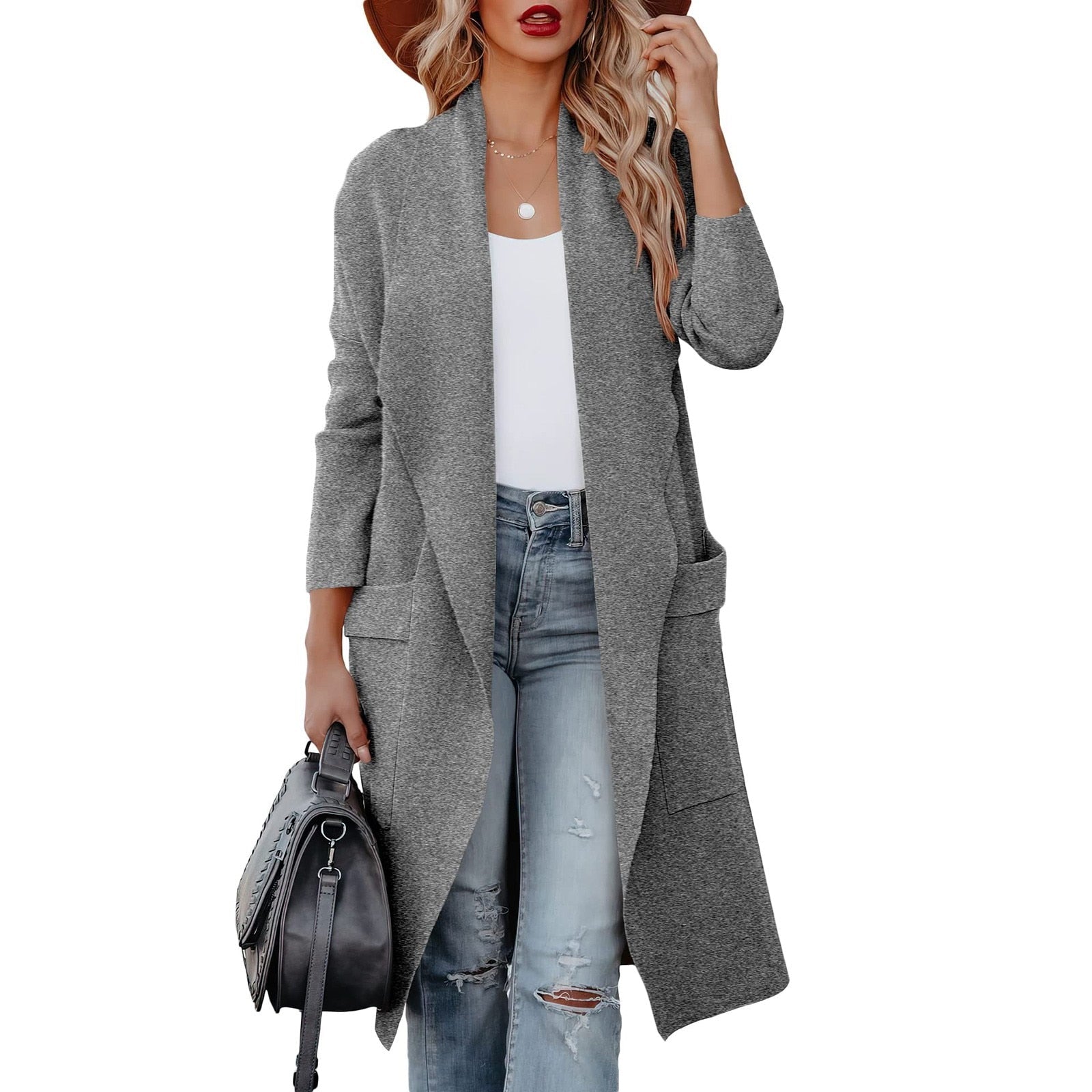 Cardigan Lungo Aperto | Maglia Morbida | Casual Chic Quotidiano