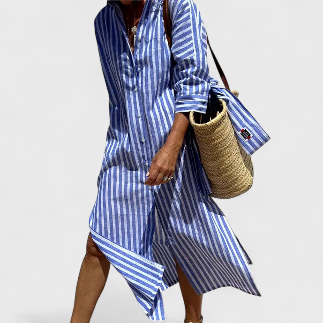 Camicia Lunga a Righe Estiva