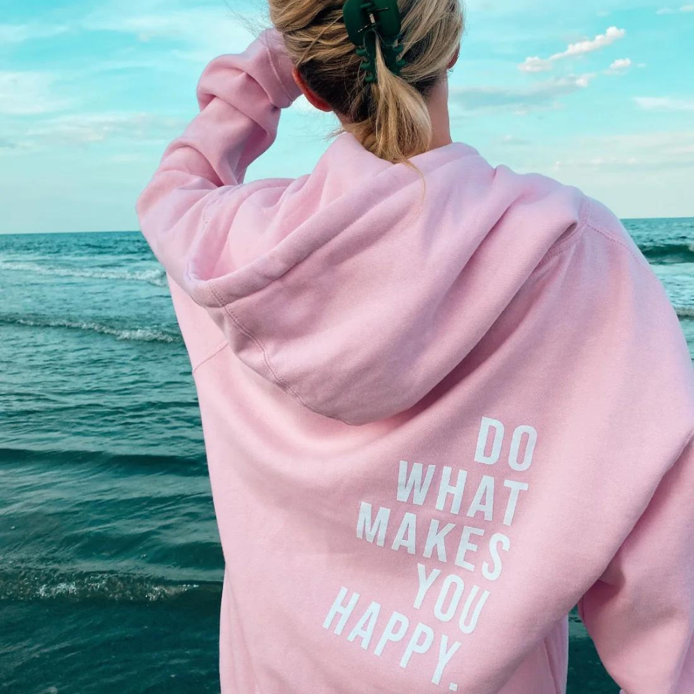 Felpa oversize con scritta motivazionale