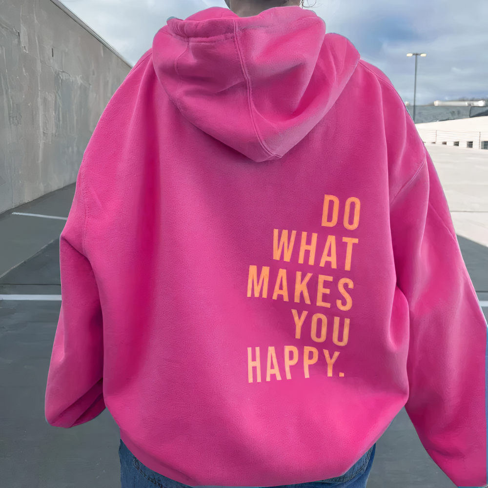 Felpa oversize con scritta motivazionale