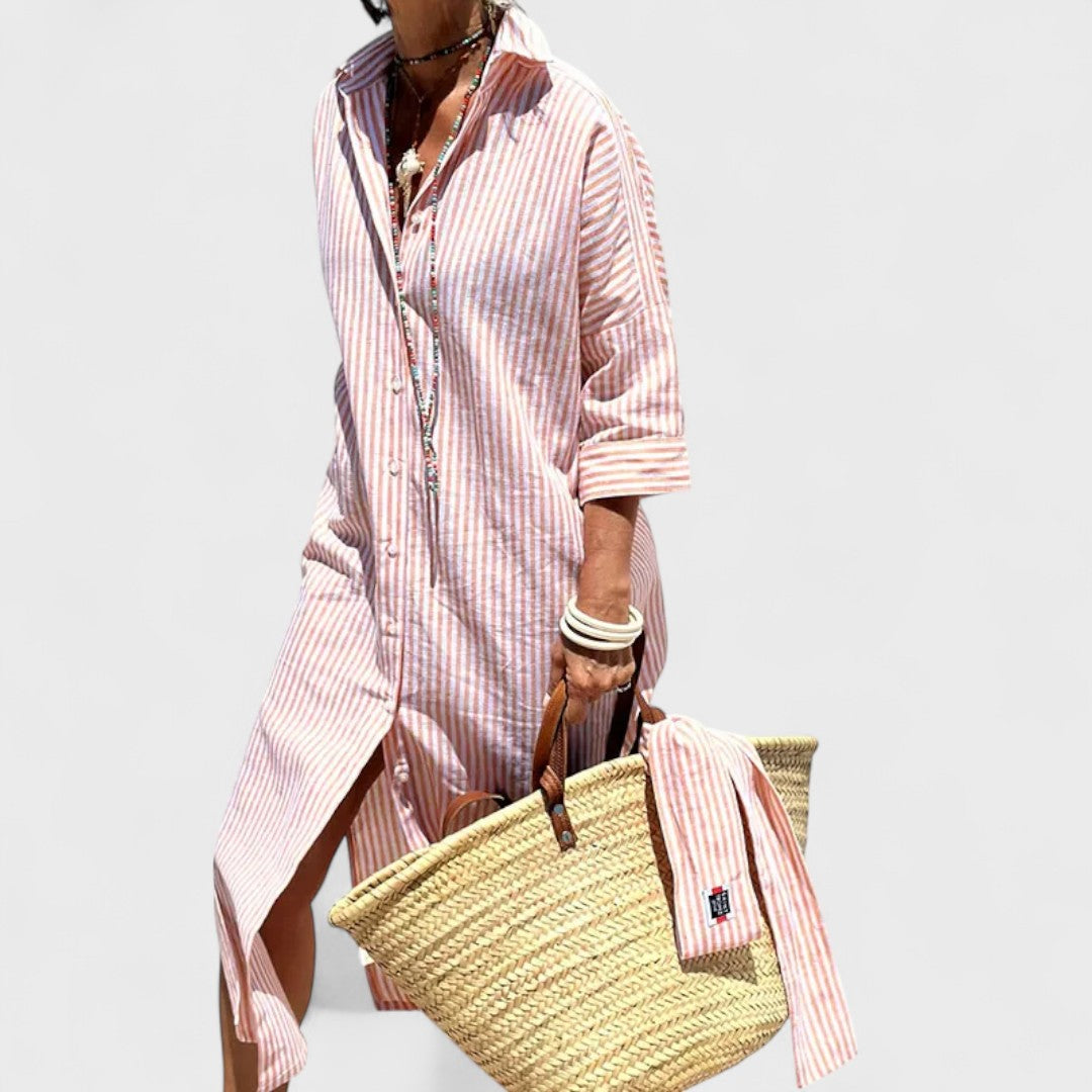Camicia Lunga a Righe Estiva