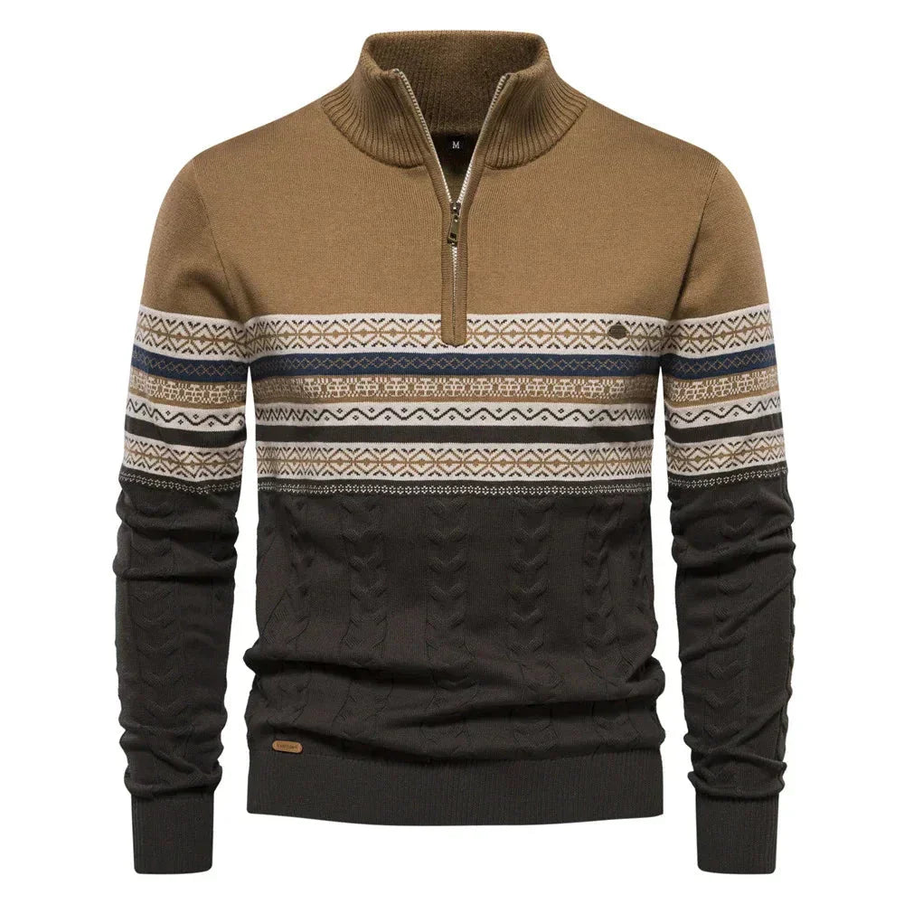 Maglione nordico con zip