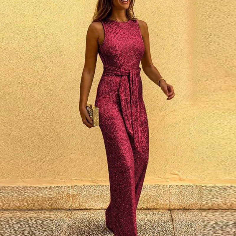 Jumpsuit scintillante da sera